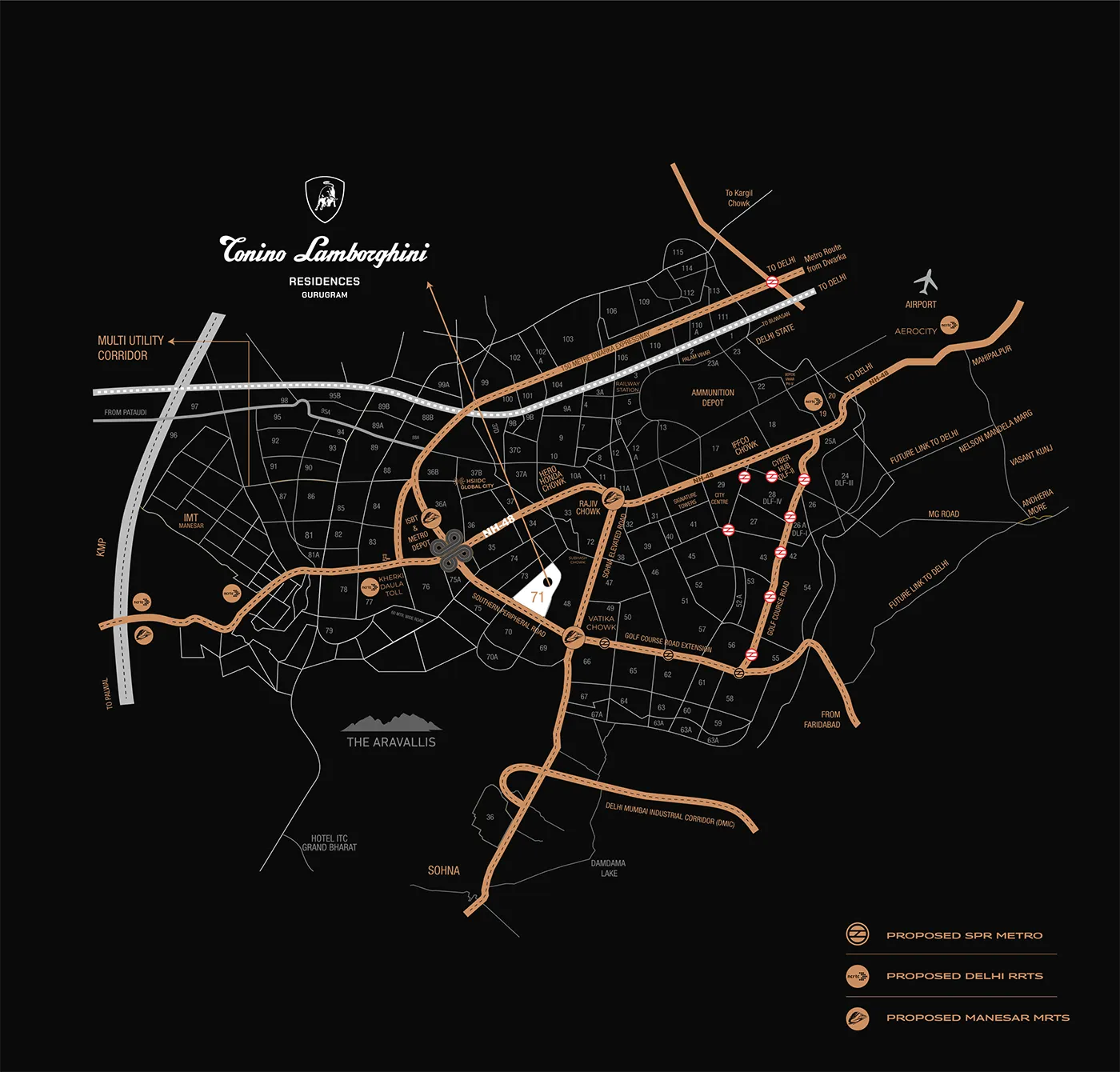 Location of Signature Global Lamborghini Residences